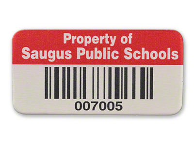 Saugus Metalized Polyester Asset Tag